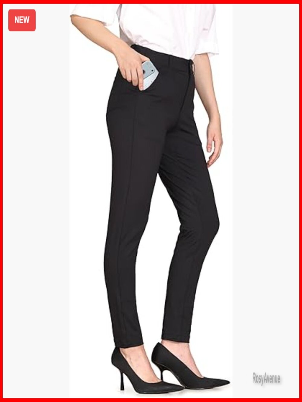 Stretch Skinny Dress Pants with Pockets for Work Office Business Casual